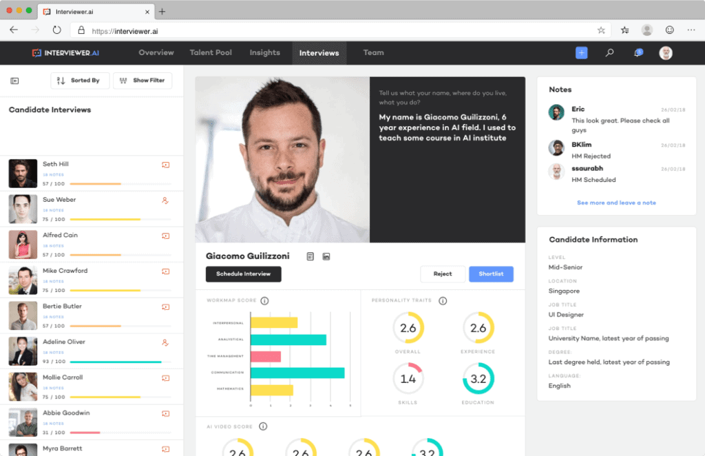 1 Video Sales Recruiting Software Interviewer.AI